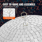 Mirror Disco Ball, Large 20 Inch Party Mirror Ball with Hanging Ring, Lightning Disco Ball Party Decorations, Ideal for DJ Club, Stage, Wedding, Birthday, Christmas, New Years Celebration